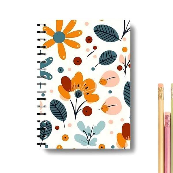 Cute Notebook with Flowers and Hardcover with Floral Inner Pages Perfect Gifts Ideas for Birthdays