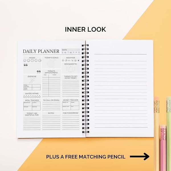 Daily Planner with Mood Tracker Meal Planner To Do List Gratitude and Daily Schedules