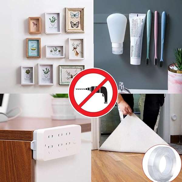 Double Sided Tape Heavy Duty Nano Adhesive Tape Clear Mounting Tape for Picture Hanging Tape and ...
