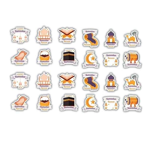 Eid Mubarak Stickers Ramadan Kareem Sticker Sheets for Gifts 100 Pack