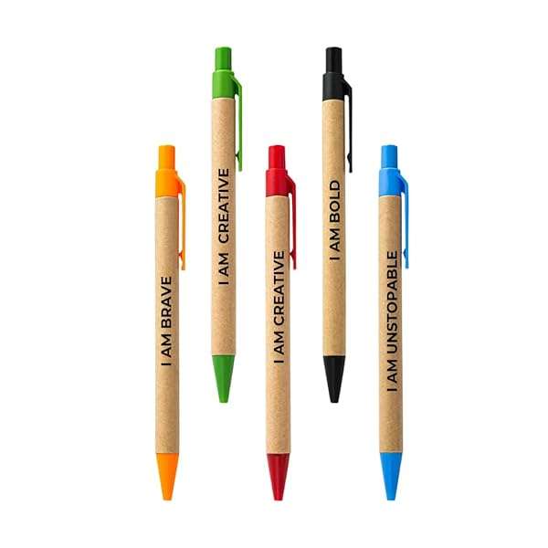 Inspirational Recycled Pens Eco Friendly Ballpoint Pens with Motivational Quotes 10 Pack Combo