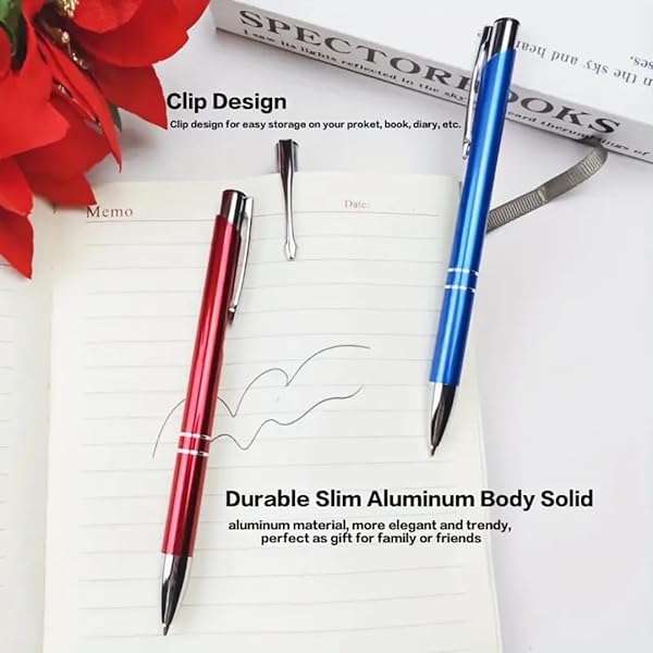 Metal Barrel Ball Point Pens with Blalck Ink 5 Pack Combo Metal Pen