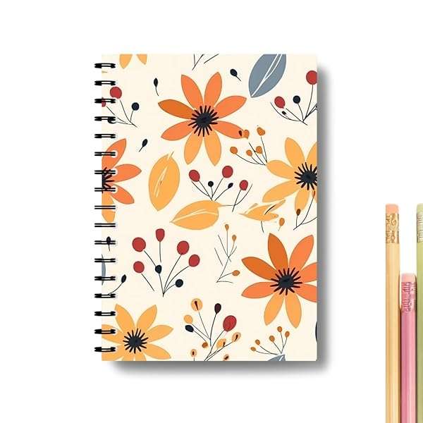 Nice Notebook with Wire Bound Hardcover and Floral Inner Pages Perfect Gifts Ideas for Birthdays ...