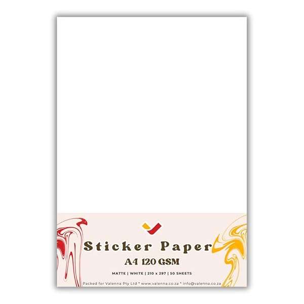 Printable Sticker Paper and Self Adhesive Photo Paper Matte 50 Pack