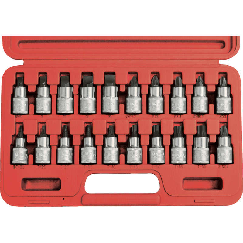 20 Pc Mech Torx & S/drivebit Set 1/2" Sq Dr