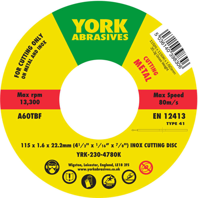 115X1.6X22.23MM A60TBF Inoxcutting DISC,T41