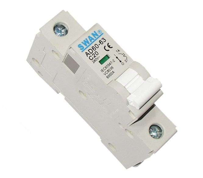 CIRCUIT BREAKER DIN 63A 1P 6KA C-CURVE CB-AD60-6163