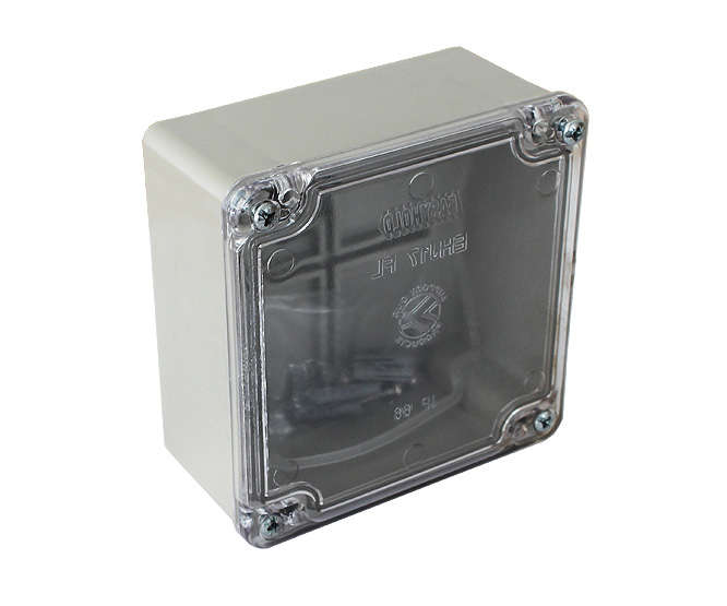 ENCLOSURE PVC FIXED CLEAR LID 120x120x58MM IP66 EH-J17-FLC