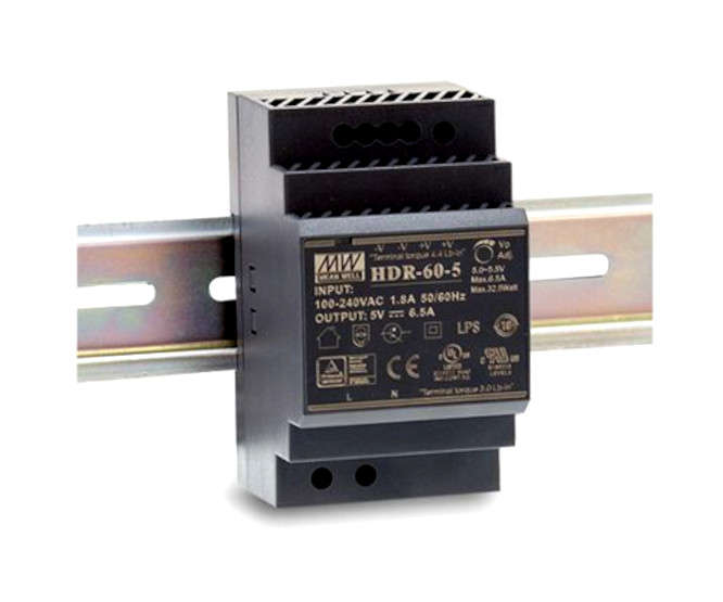 POWER SUPPLY D/R I=220VAC O=24VDC 2.5A 48W HDR-60-24