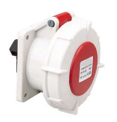 INDUSTRIAL SOCKET FLUSH 5P 6H 63A PANEL MOUNT IPS-MN6532-63A-6