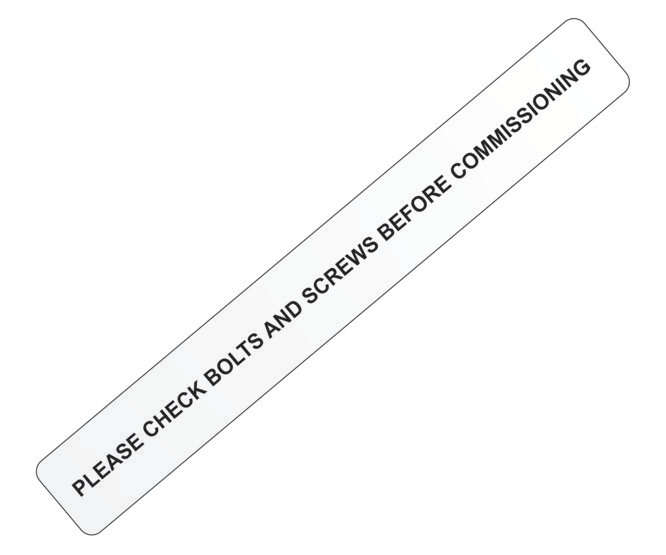 LABEL "CHECK BOLT AND SCREWS 156 x 20MM LBL-CHK-BOLT-1