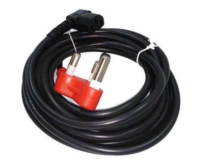 RIGHT ANGLE IEC-10A DED PLUG TOP 4m BLACK 1mm PC-MAE6D9RCIC13BK4