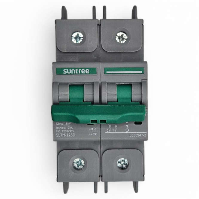 DC CIRCUIT BREAKER DIN-RAIL MOUNT 40A 2P SL7N-125D-2P-40A-1000V