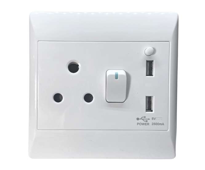 SOCKET 1x16A 2xUSB 4x4 STI-1077