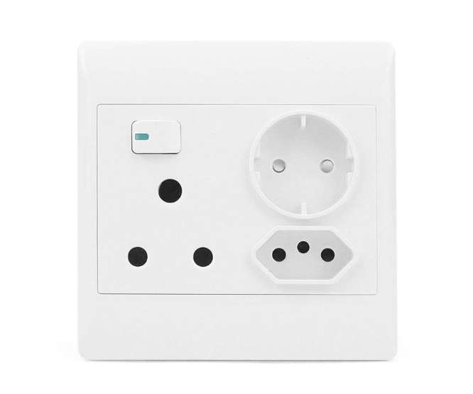 SOCKET 1x16A 1xBRAZIL 1xSCHUKO 4x4 STI-1087