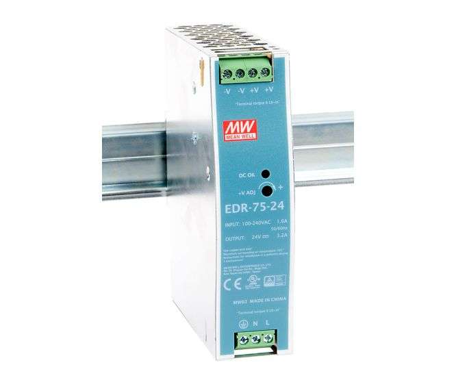 POWER SUPPLY D/R I=220V O=24V 3.2A EDR-75-24