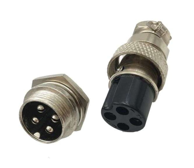 4W 16mm MIC PLUG AND SOCKET AVIATION CONNECTOR GX16-A-4PS