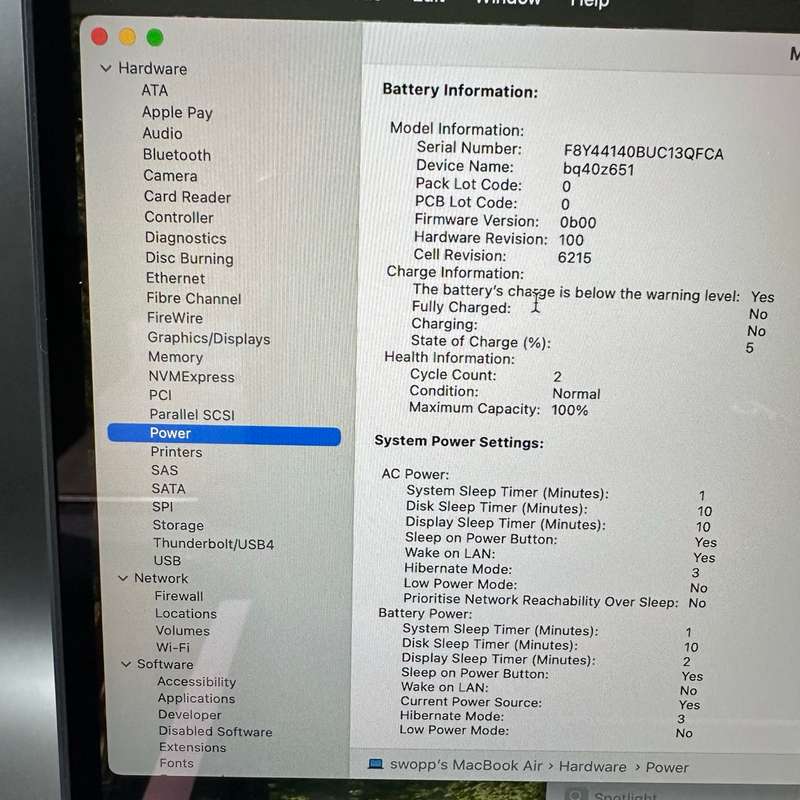 Macbook Air M2 13" 16GB Ram 256GB Midnight