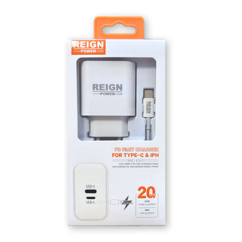 REIGN Power 20W USB-C and Lightning Charger