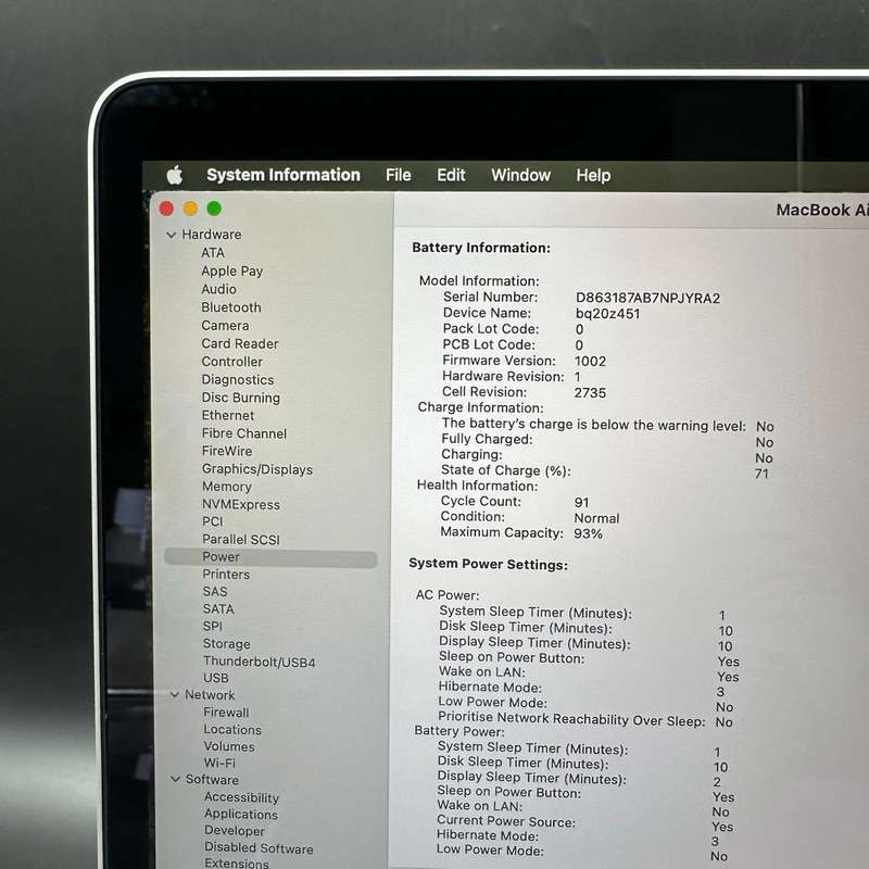 Macbook Air M1 8GB 256GB Silver