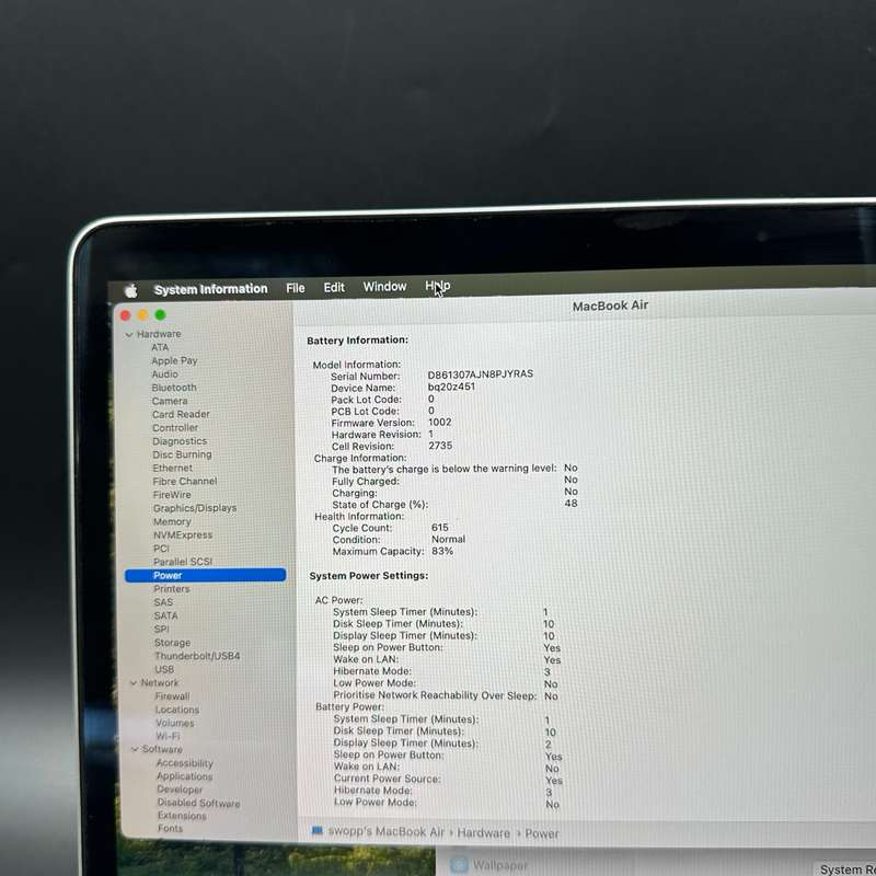 Macbook Air M1 8GB 256GB Silver