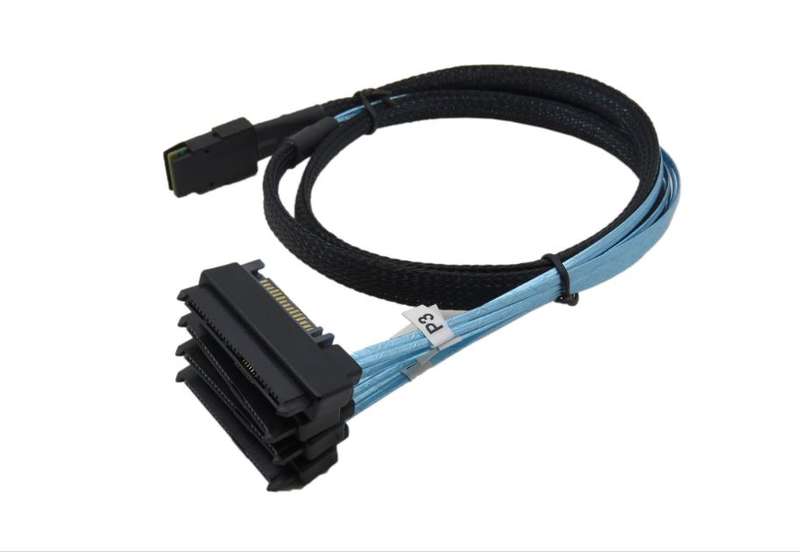 0.6m Mini-SAS (SFF-8087) to x4 SFF-8482 with power