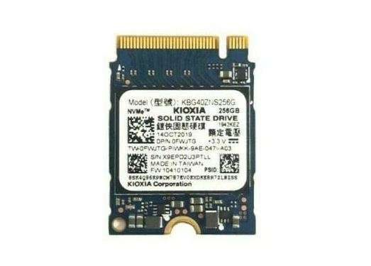 256GB Kioxia (Toshiba)  NVMe, PCIe3.0x4, M.2 2230 Solid State Drive SSD