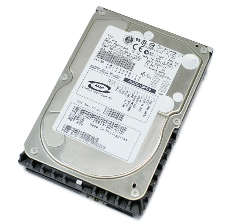 73GB, Fujitsu Enterprise, 3.5", 10K, Ultra320 SCSI Series