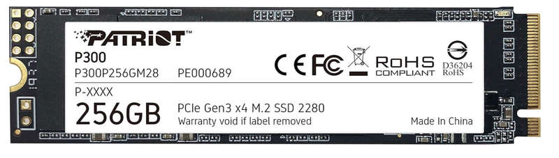 512GB PATRIOT P300, M.2 (2280), NVME, (0.29 DWPD) SSD, PCIe Gen3