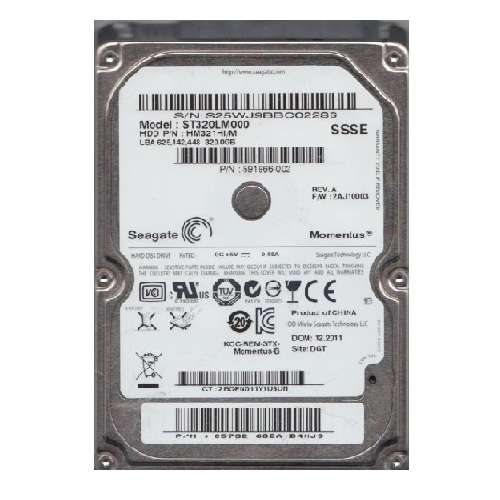 320GB Seagate 2.5" SATA-3.0Gb 5400rp 8MB Internal HD