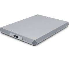 2TB LaCie, 2.5", USB 3.1, Type-C, Moon Silver, External Mobile Drive (OEM Packaged/Not Retail)