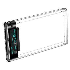 CipherX 2.5" Transparent HDD/SSD Enclosure (SATA to USB 3.2 Type-C, (up to 9.5mm) w/Smart LCD Displa