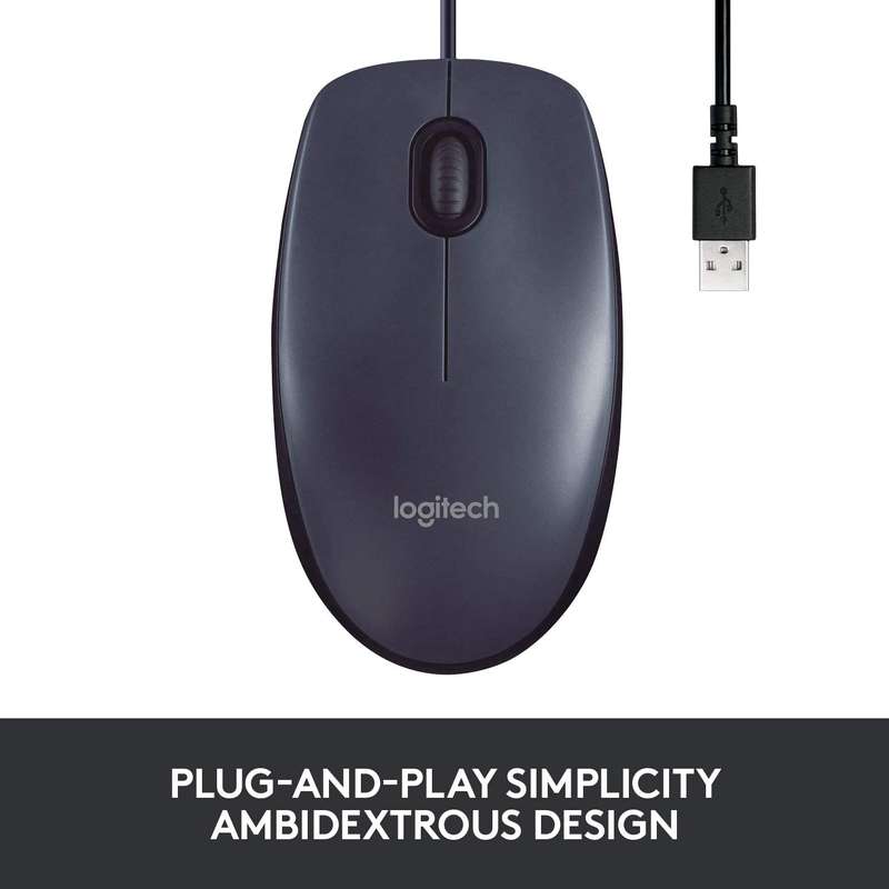 Logitech B100 Corded Mouse  Black