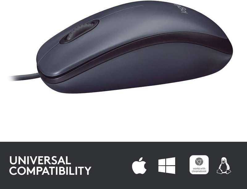 Logitech B100 Corded Mouse  Black