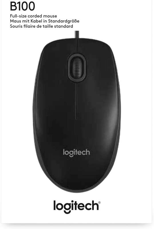 Logitech B100 Corded Mouse  Black