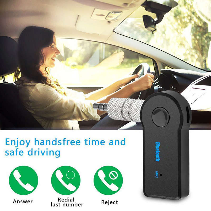 Car Wireless Aux to Bluetooth Music/Call Receiver (Hands-Free)