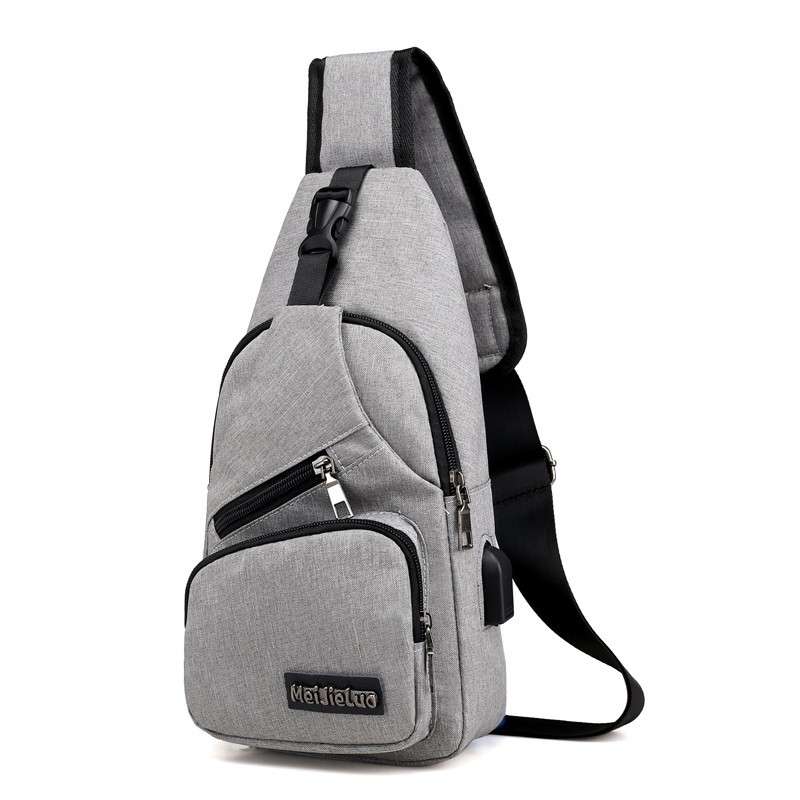 Casual Outdoor Travel Sling Bag Chest Bag Crossbody Bag with USB Charging Port