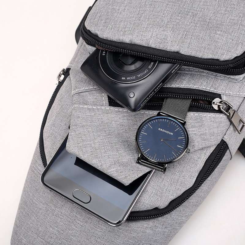 Casual Outdoor Travel Sling Bag Chest Bag Crossbody Bag with USB Charging Port