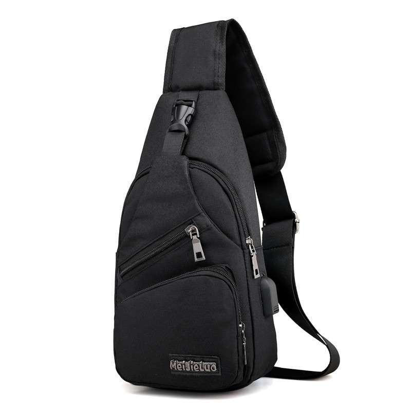 Casual Outdoor Travel Sling Bag Chest Bag Crossbody Bag with USB Charging Port
