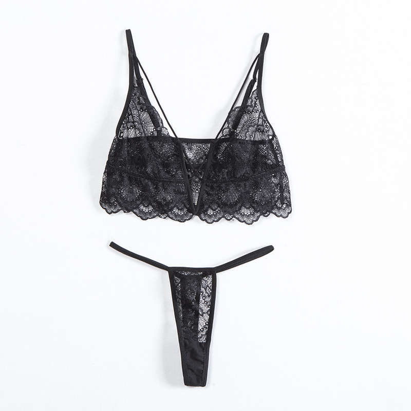 Sexy Lingerie Lace Bra Bikini Backless Costumes Set Of Underwear Leopard Print Babydoll