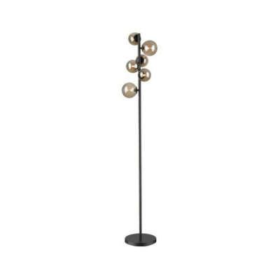 Bubble floor lamp- black and smoked