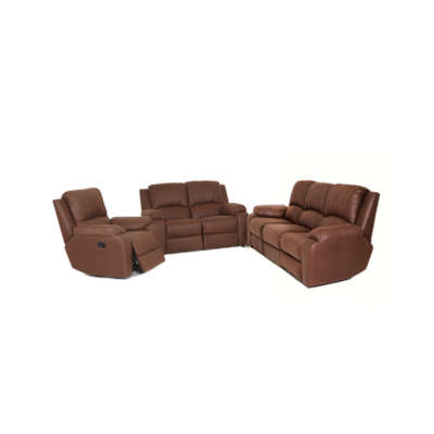 Lyla 1 action recliner lounge suite- suede- mocha
