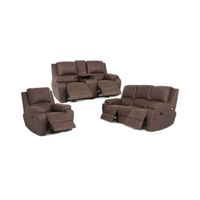 Lyla 5 action with console recliner lounge suite- suede- espresso