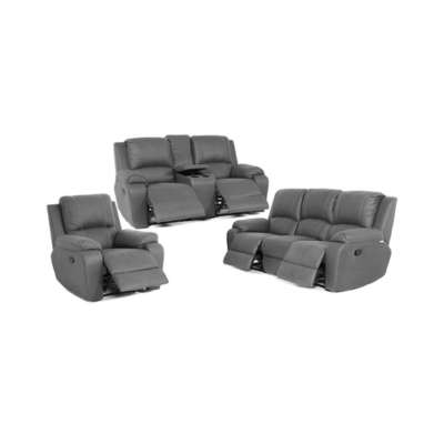 Lyla 5 action with console recliner lounge suite- suede- java