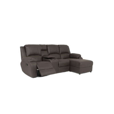 Lyla 1 action l-shape recliner- suede- espresso