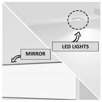 Modern floating wall unit- white with led lights