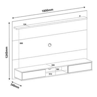 Modern floating wall unit- white with led lights
