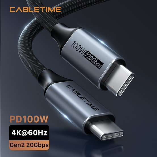 CableTime CU20H USB 3.1 Gen 2 Type C To USB Type C 1M Cable