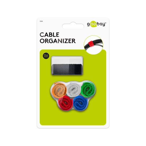 Goobay 6 Piece Cable Management Set with Hook-and-Loop Fastener