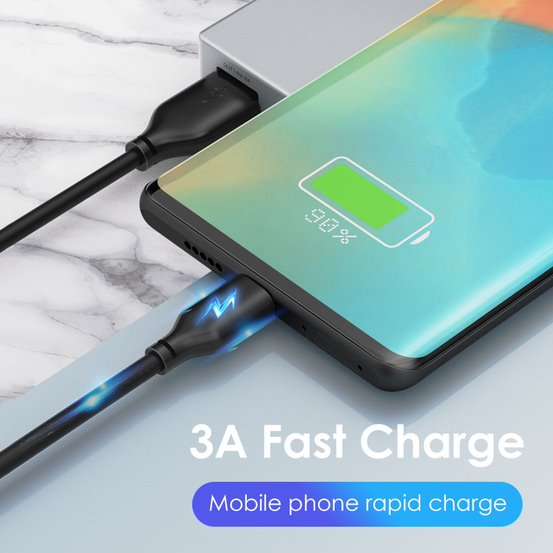 CableTime CA32L PVC USB-A2.0 to USB-C 3A 2M Charge Cable